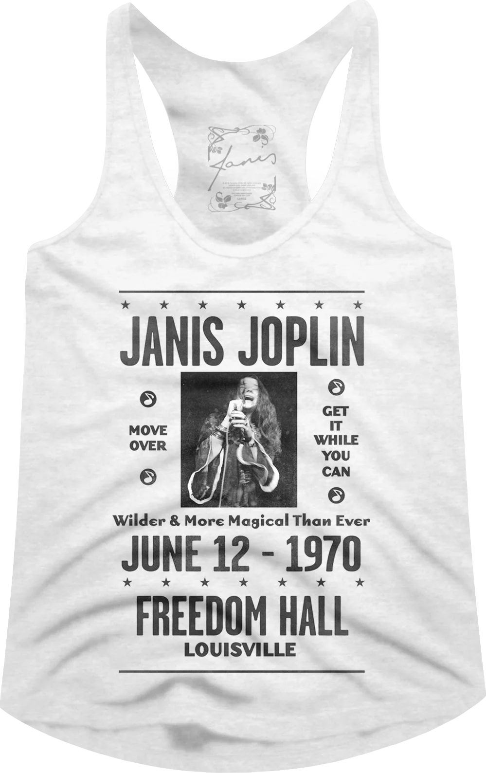 Ladies Freedom Hall Janis Joplin Racerback Tank Top