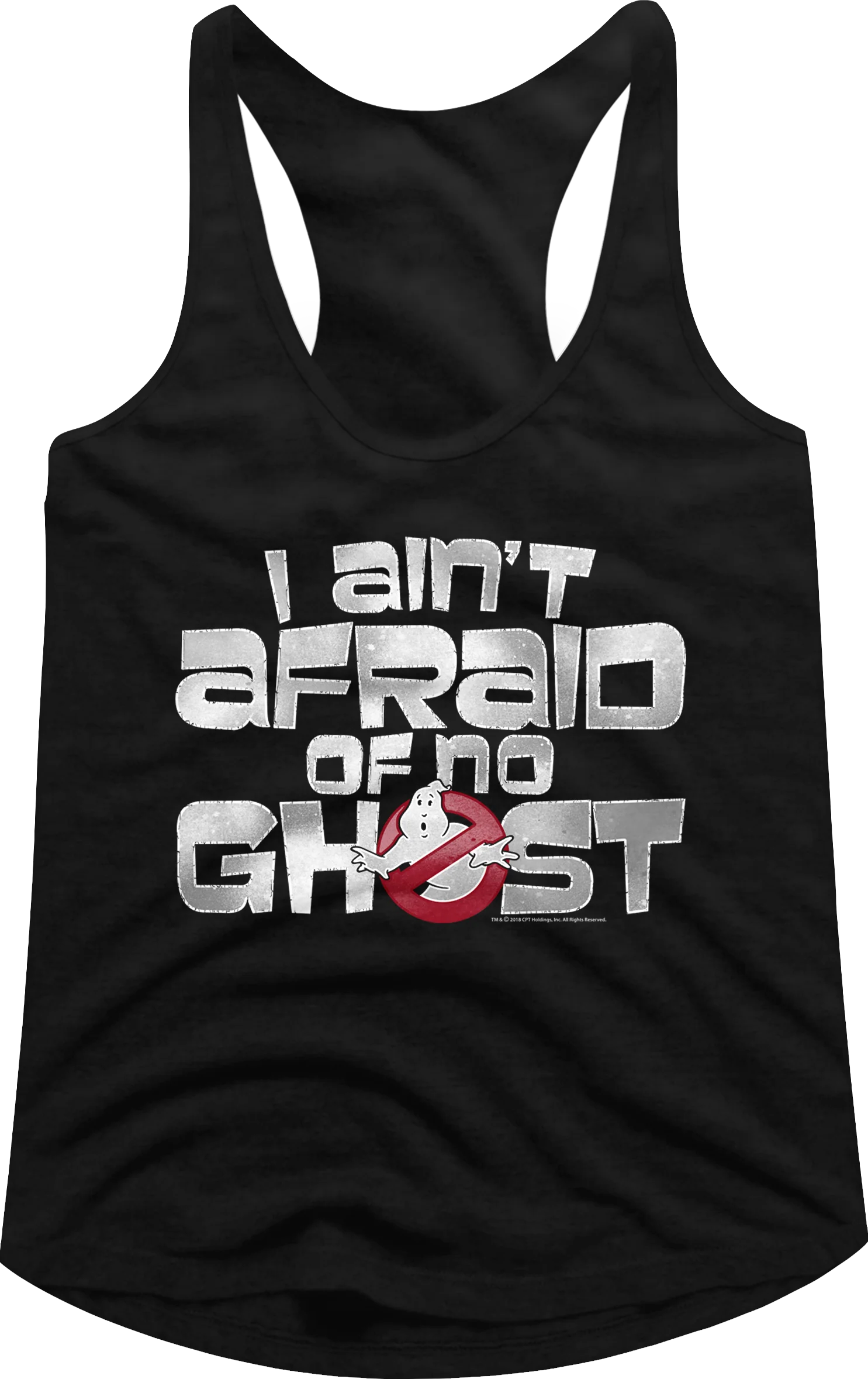 Ladies Ghostbusters I Ain't Afraid Of No Ghost Racerback Tank Top