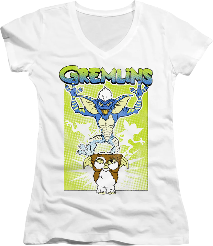 Ladies Gizmo's Nightmare Gremlins V-Neck Shirt