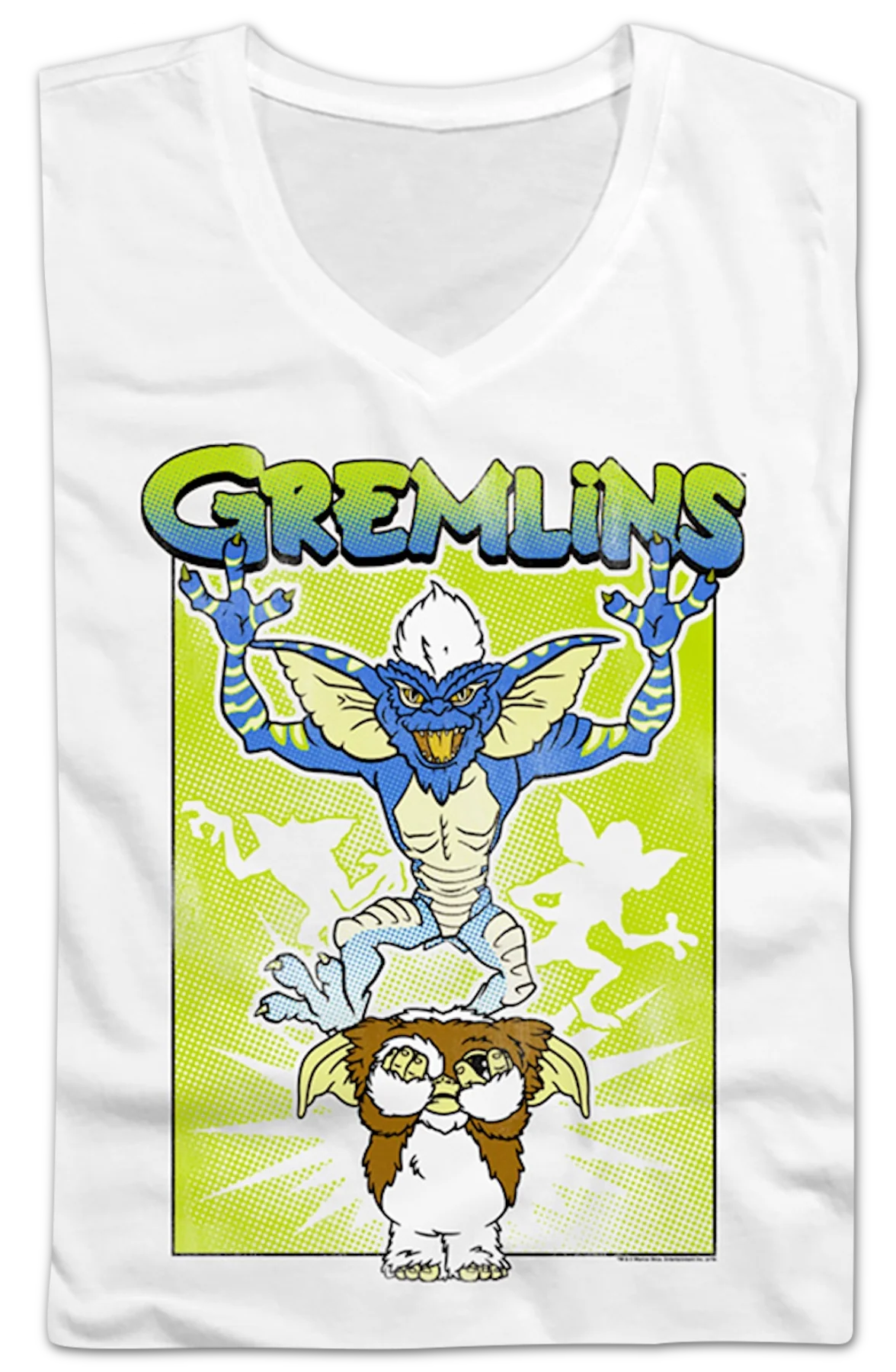 Ladies Gizmo's Nightmare Gremlins V-Neck Shirt - Image 2