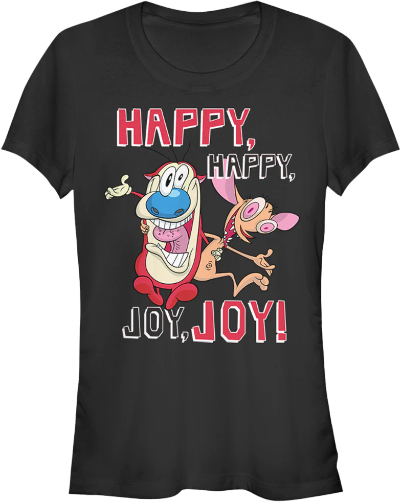 Ladies Happy Happy Joy Joy Ren and Stimpy Shirt