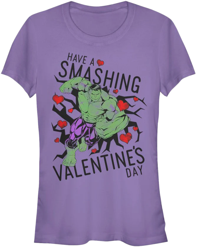 Ladies Have A Smashing Valentine's Day Incredible Hulk Shirt