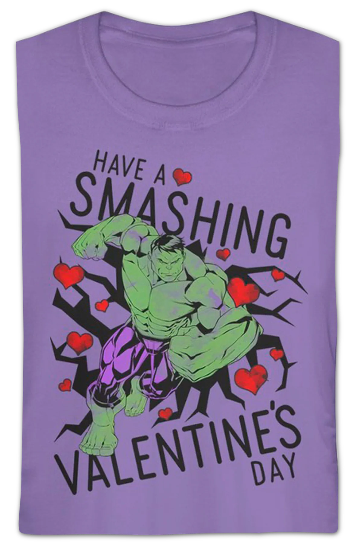 Ladies Have A Smashing Valentine's Day Incredible Hulk Shirt - Image 2