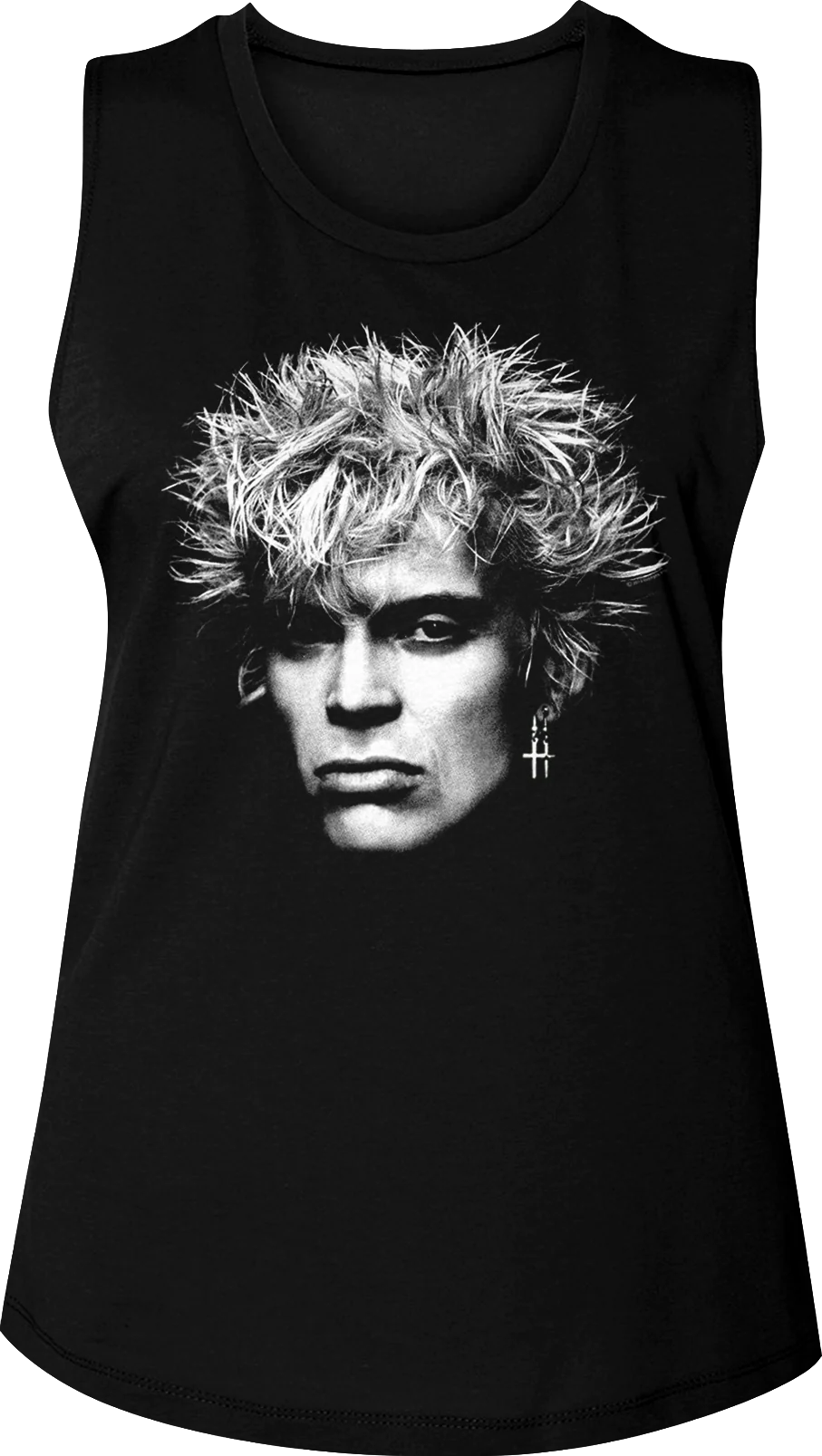Ladies Head Shot Billy Idol Muscle Tank Top