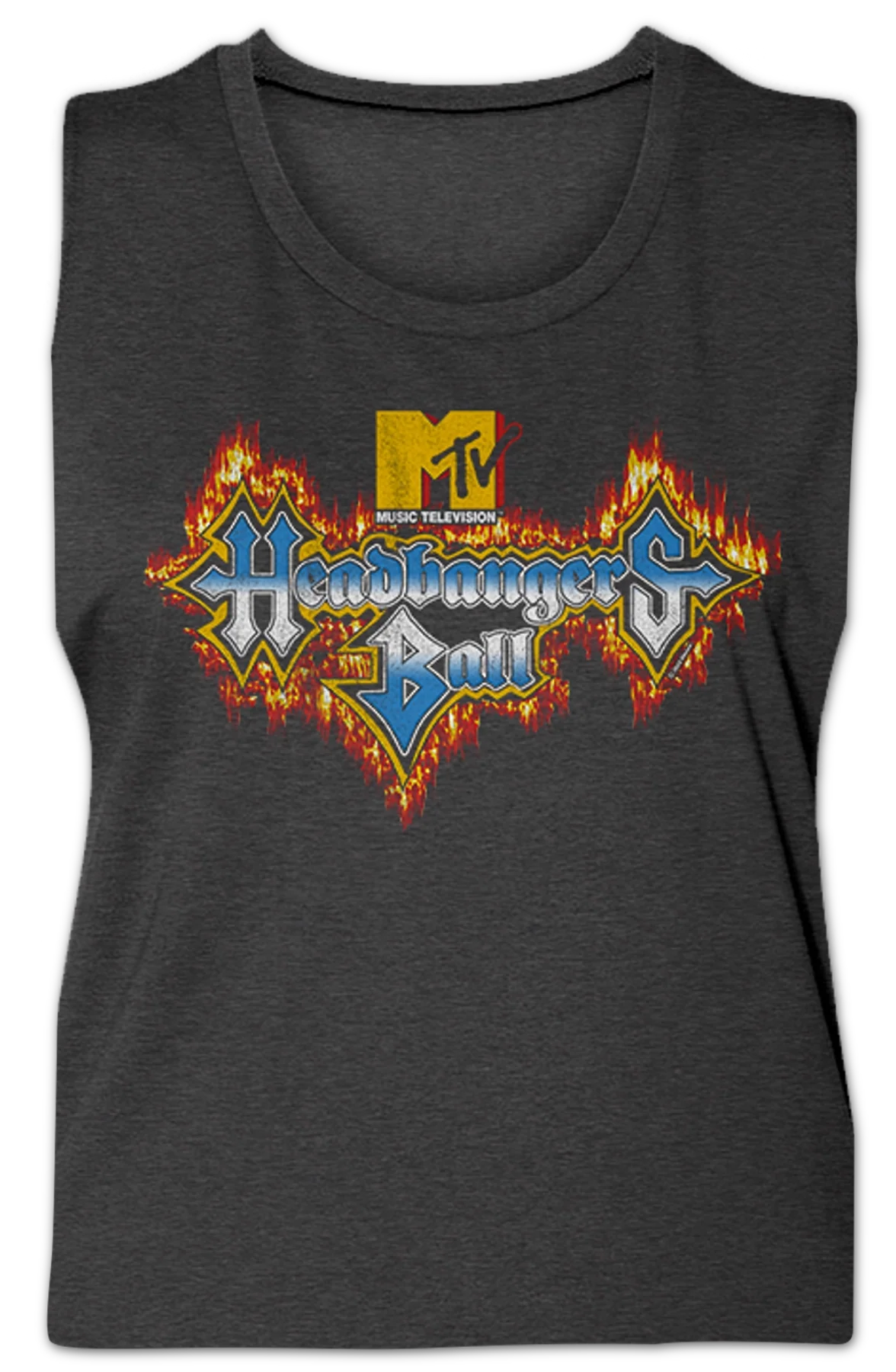 Ladies Headbangers Ball Flaming Logo MTV Muscle Tank Top - Image 2