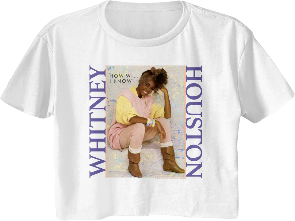 Ladies How Will I Know Single Cover Whitney Houston Crop Top