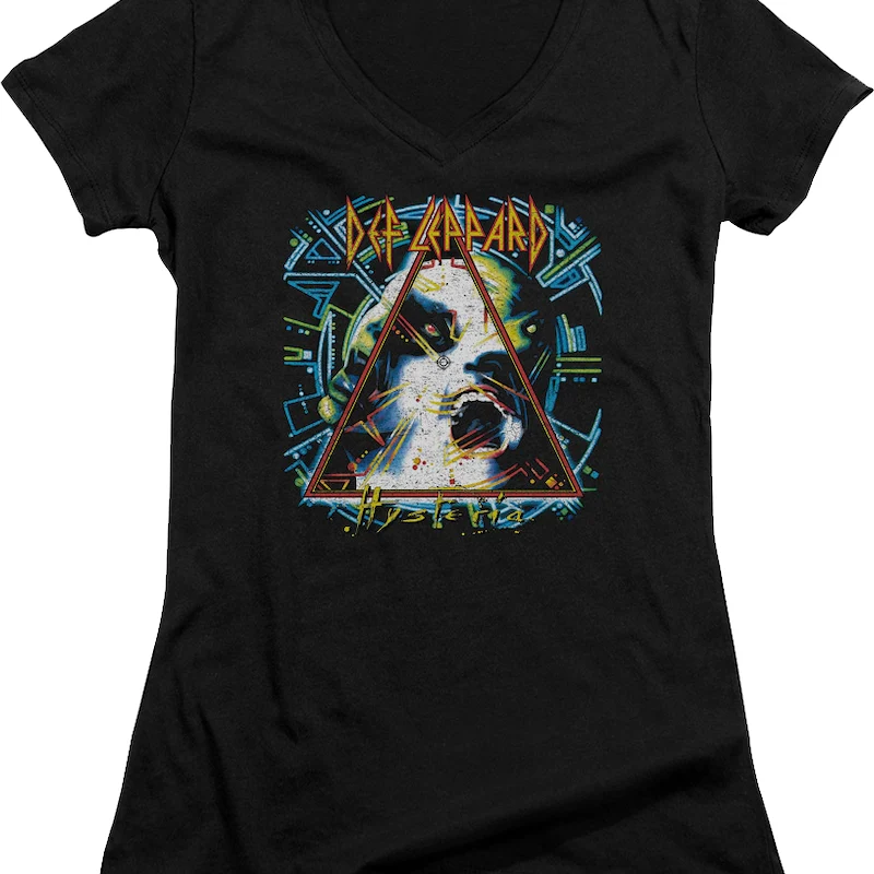 Ladies Hysteria Def Leppard V-Neck Shirt