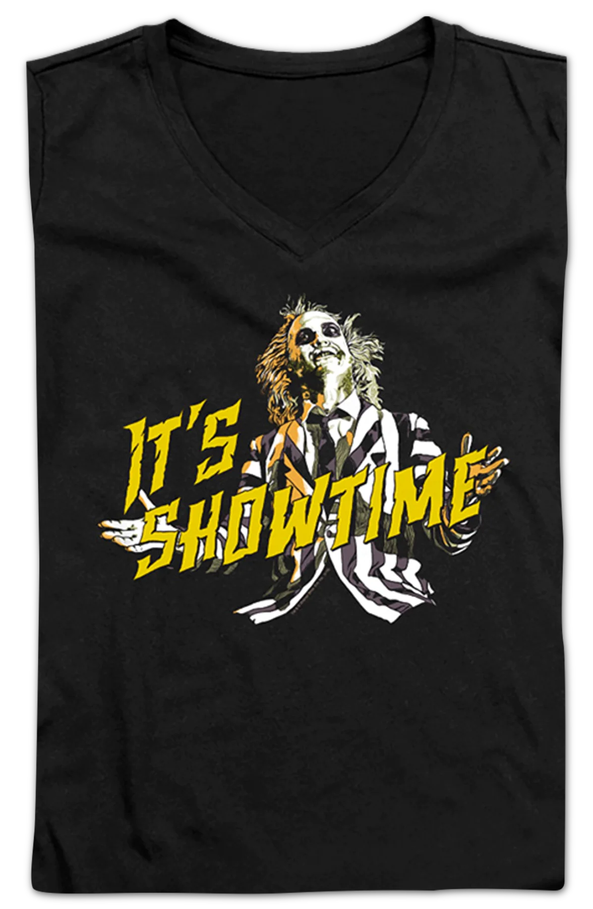 Ladies It's Showtime Beetlejuice V-Neck Shirt - Image 2