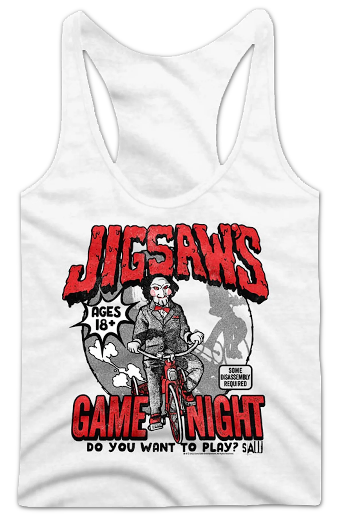 Ladies Jigsaw's Game Night Saw Racerback Tank Top - Image 2