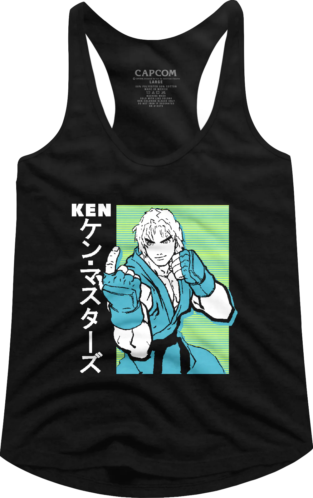 Ladies Ken Japanese Street Fighter Racerback Tank Top