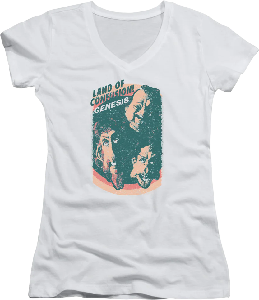 Ladies Land Of Confusion Genesis V-Neck T-Shirt