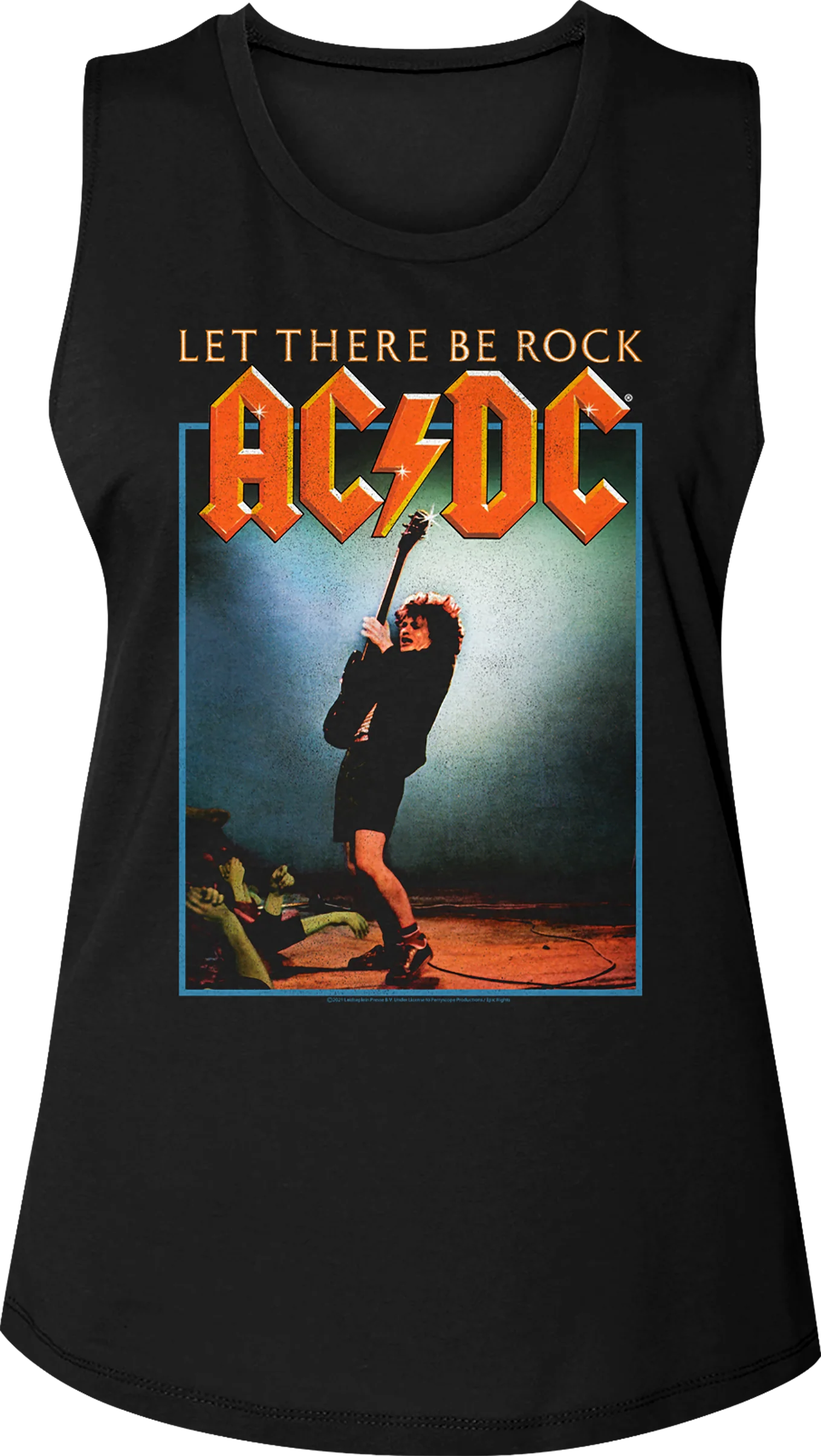 Ladies Let There Be Rock Album Cover ACDC Muscle Tank Top