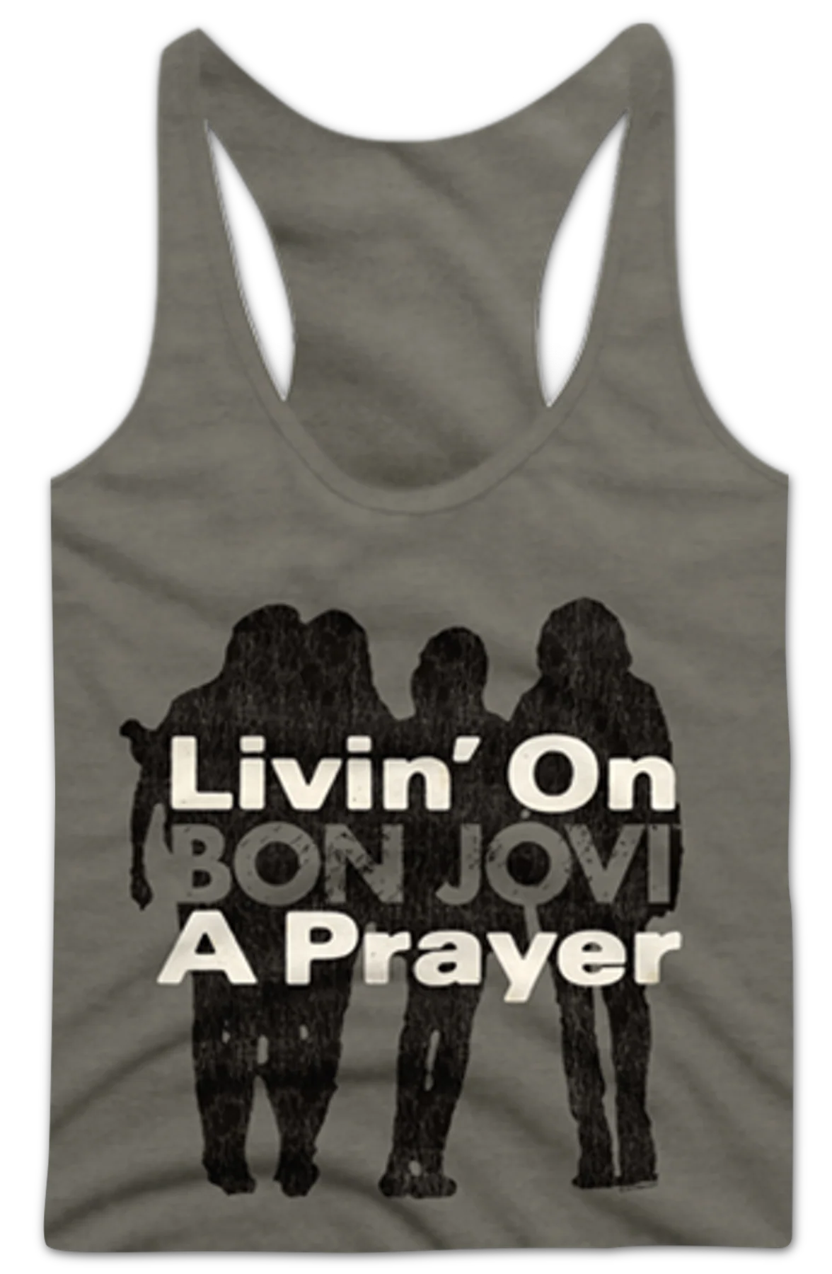 Ladies Livin' On A Prayer Bon Jovi Racerback Tank Top - Image 2
