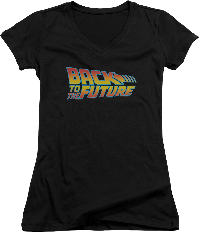 Ladies Logo Back To The Future V-Neck Shirt
