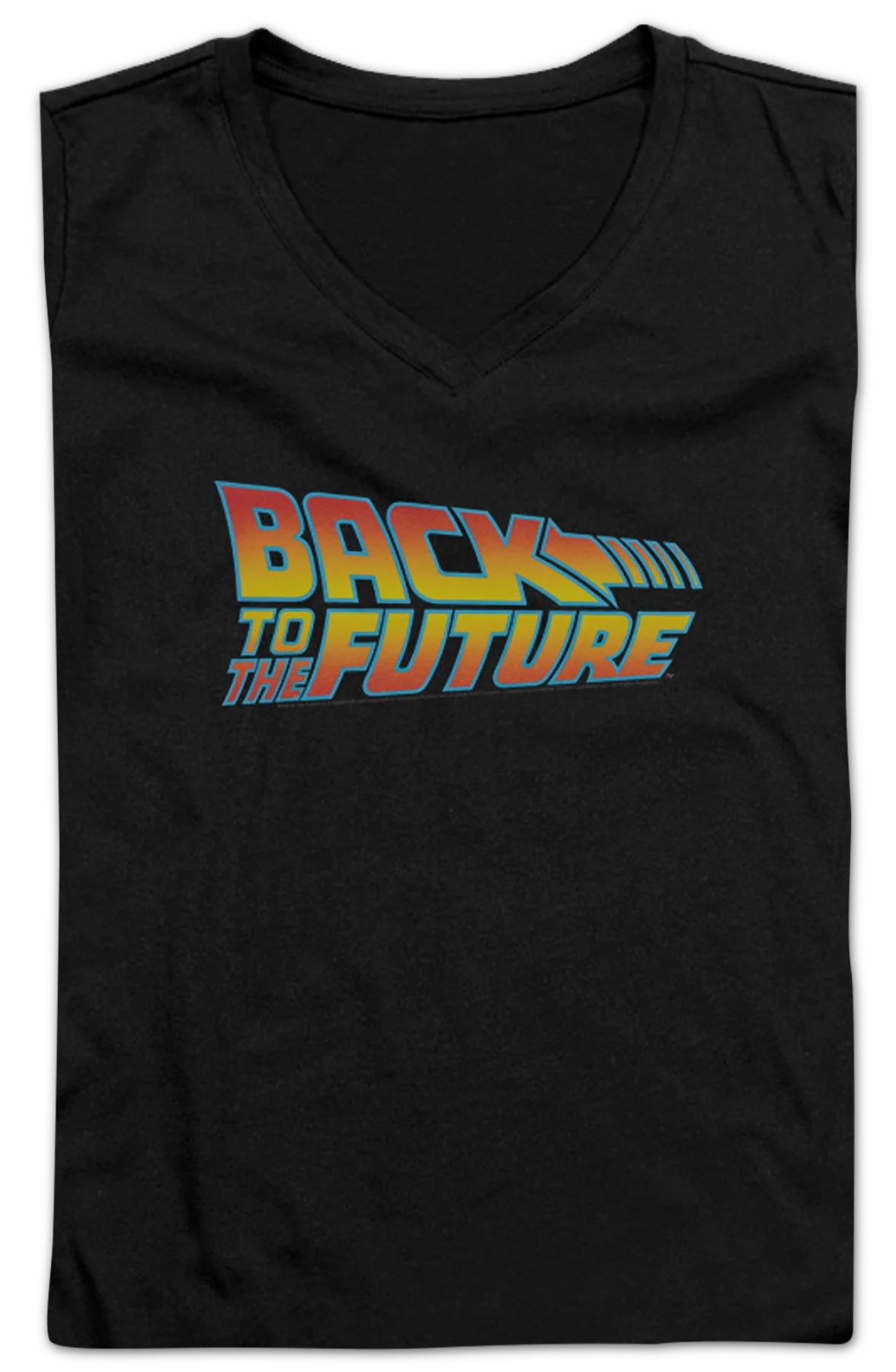 Ladies Logo Back To The Future V-Neck Shirt - Image 2