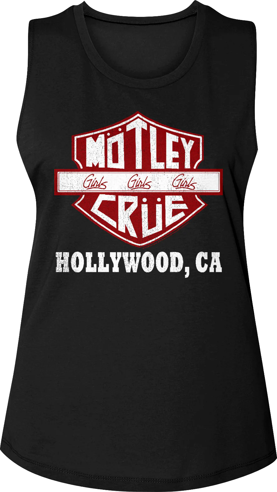 Ladies Motorcycle Logo Motley Crue Muscle Tank Top