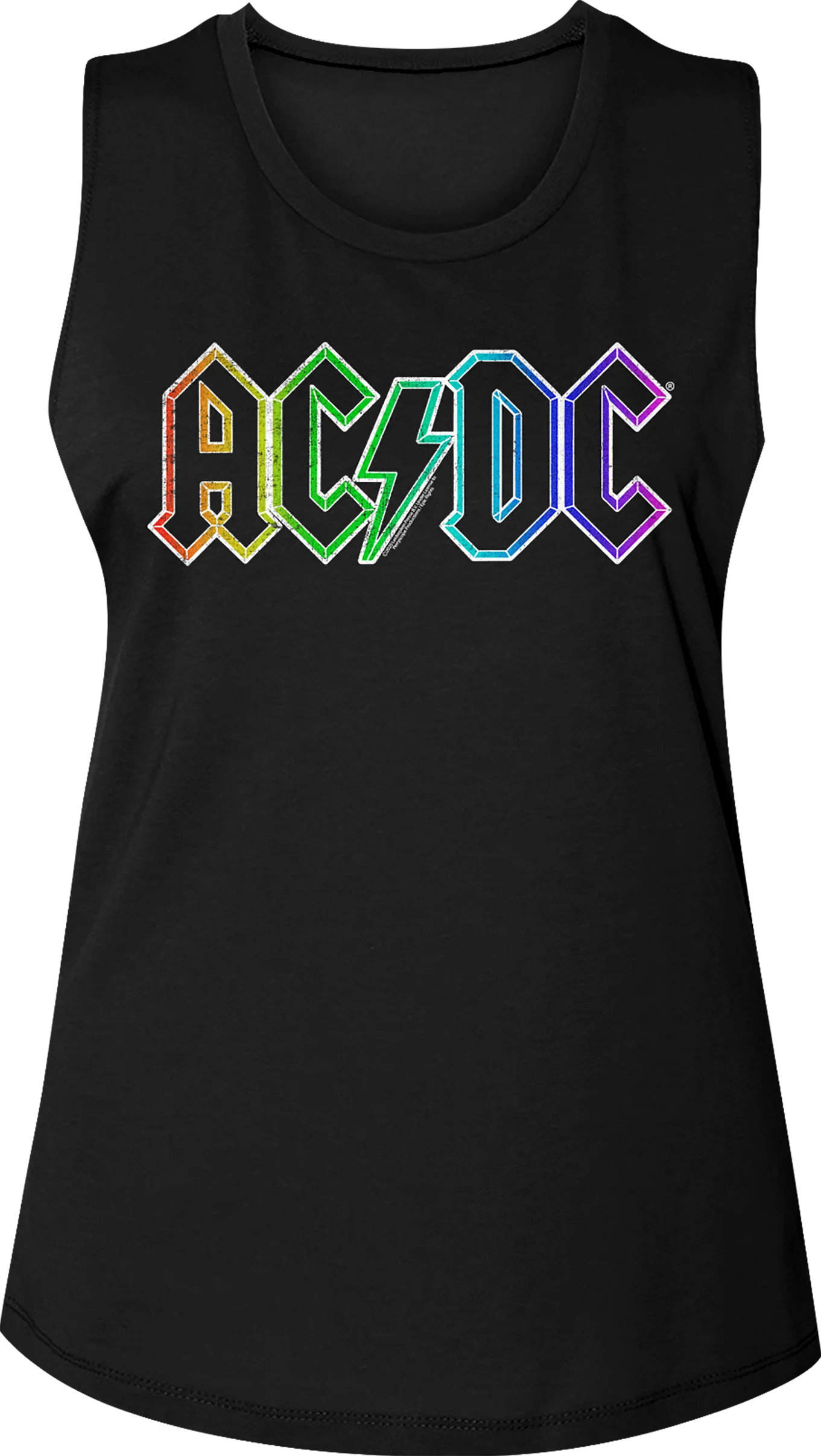 Ladies Neon Logo ACDC Muscle Tank Top