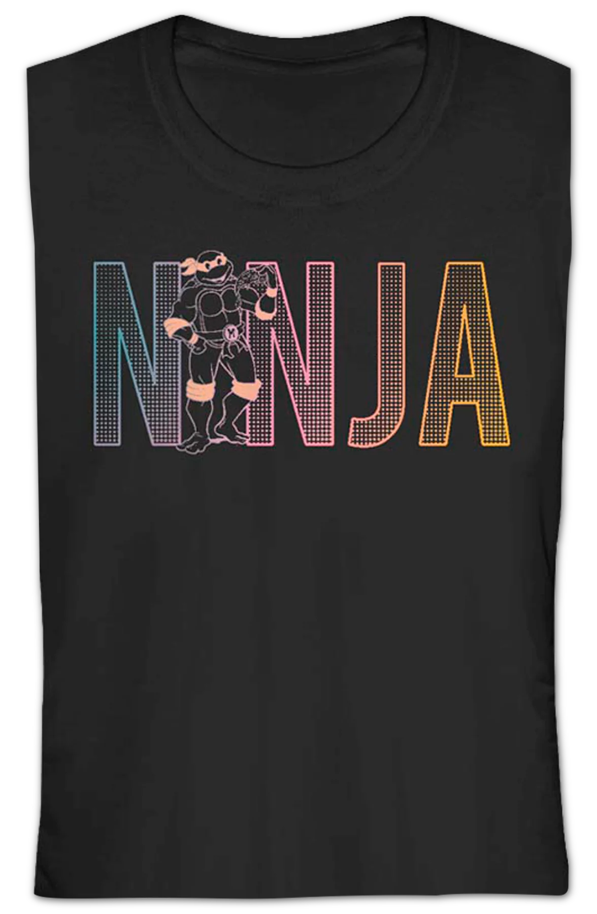 Ladies Neon Michelangelo Teenage Mutant Ninja Turtles Shirt - Image 2