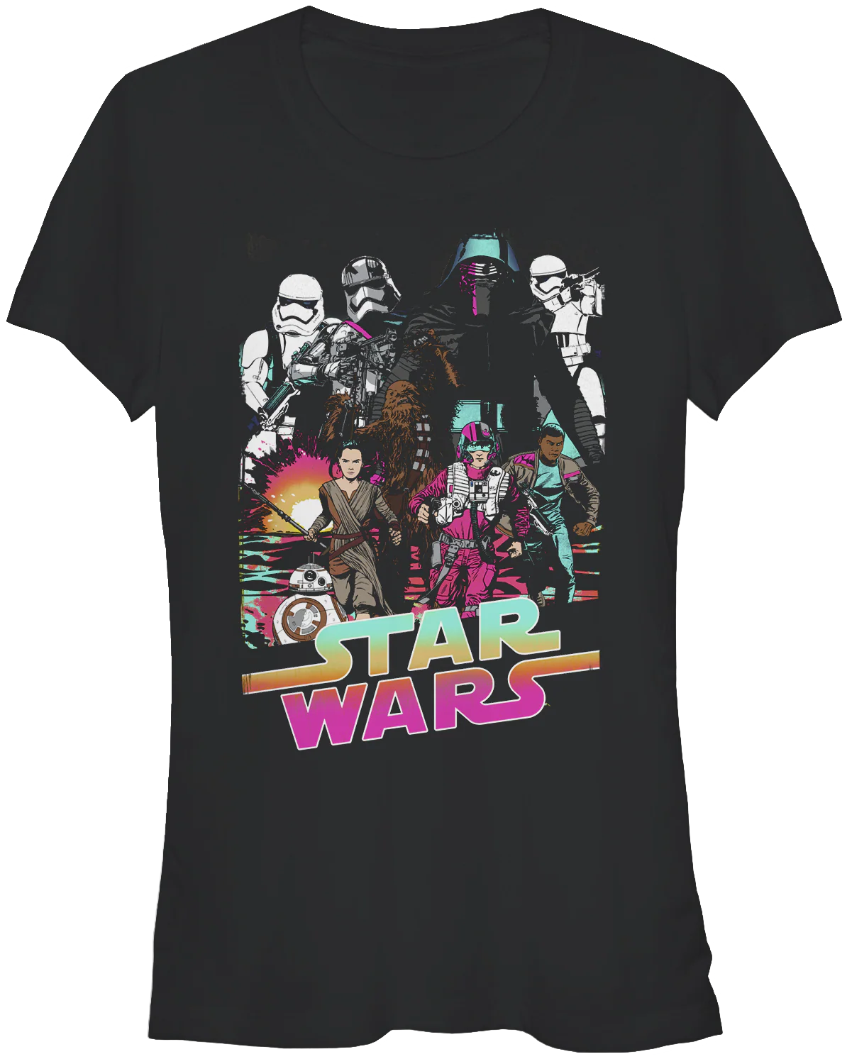 Ladies Neon Star Wars The Force Awakens Shirt