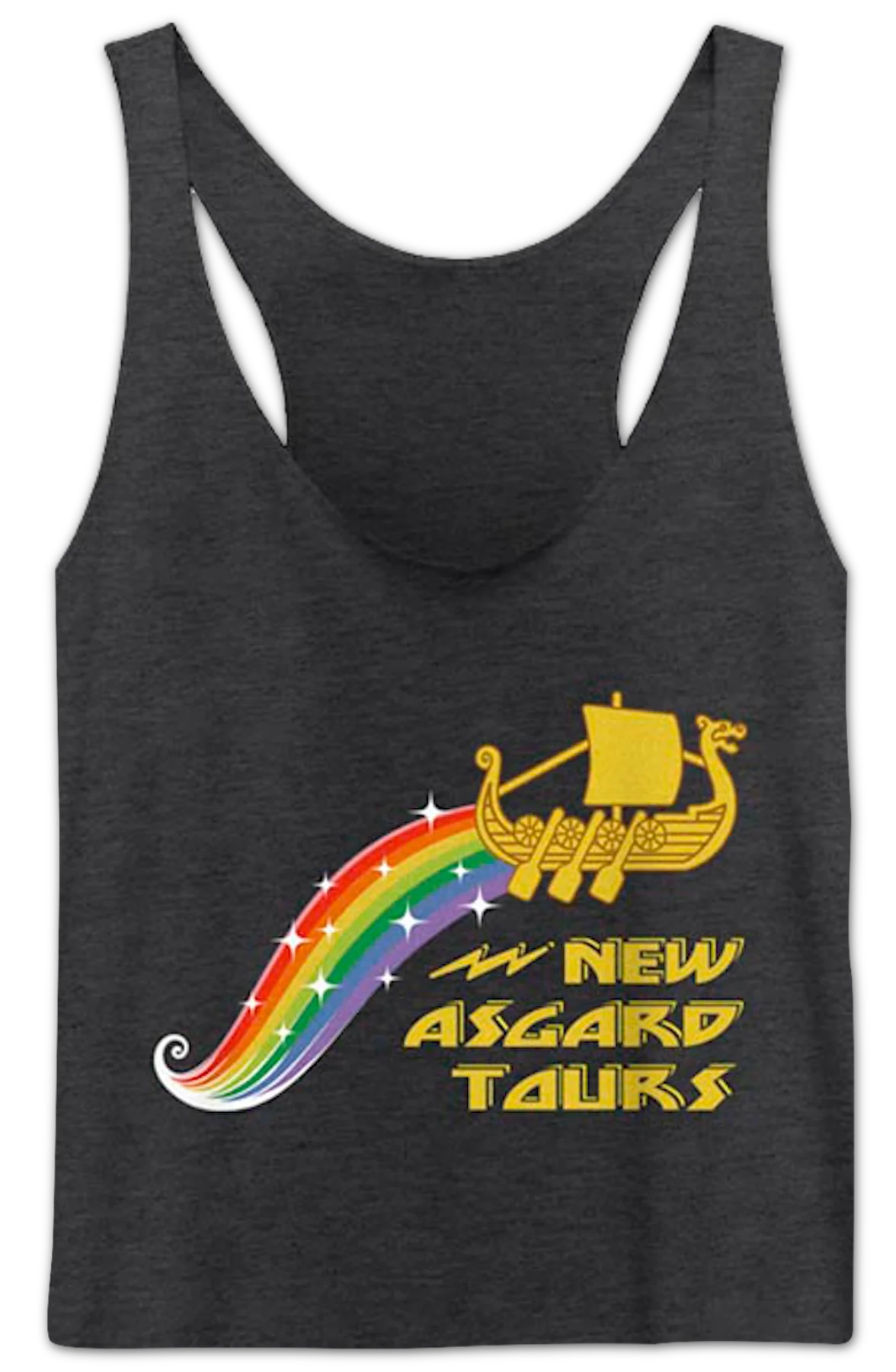 Ladies New Asgard Tours Marvel Comics Racerback Tank Top - Image 2