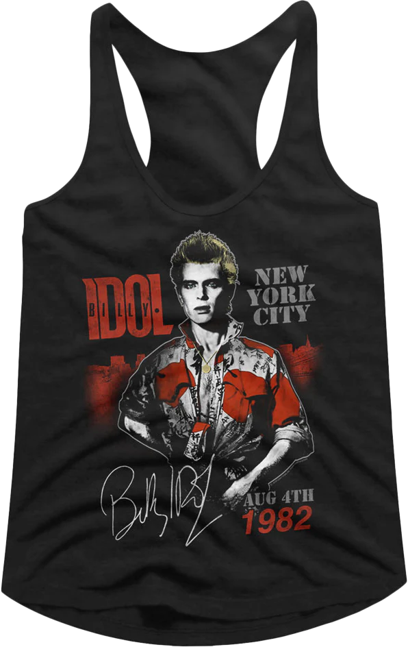 Ladies New York City 1982 Billy Idol Racerback Tank Top