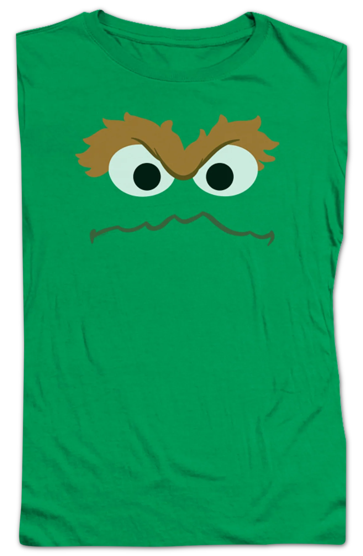 Ladies Oscar The Grouch Face Sesame Street Shirt - Image 2