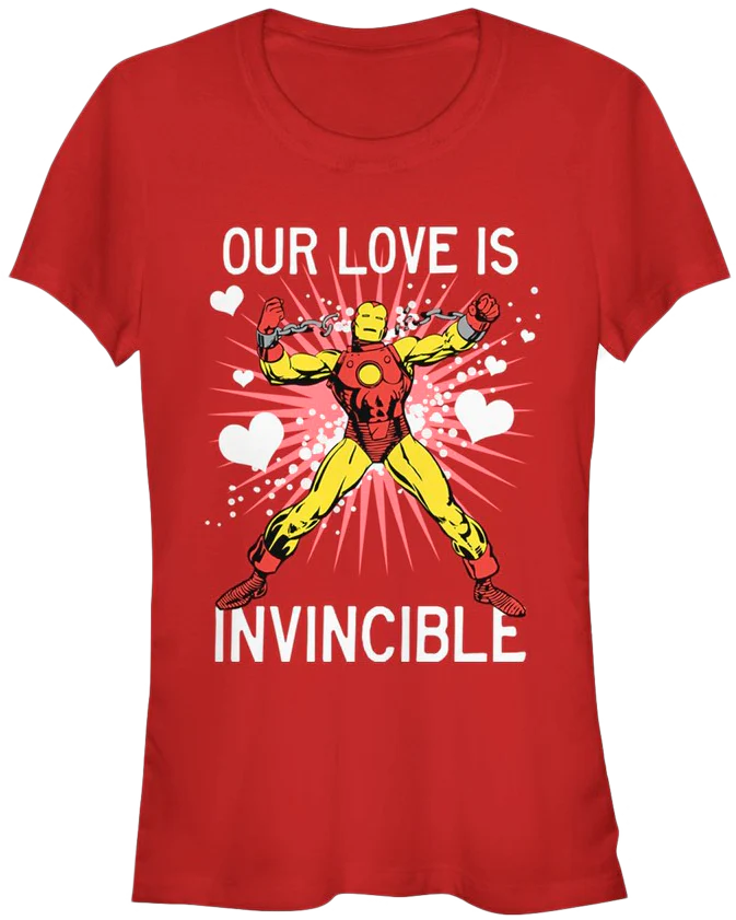 Ladies Our Love Is Invincible Iron Man Shirt