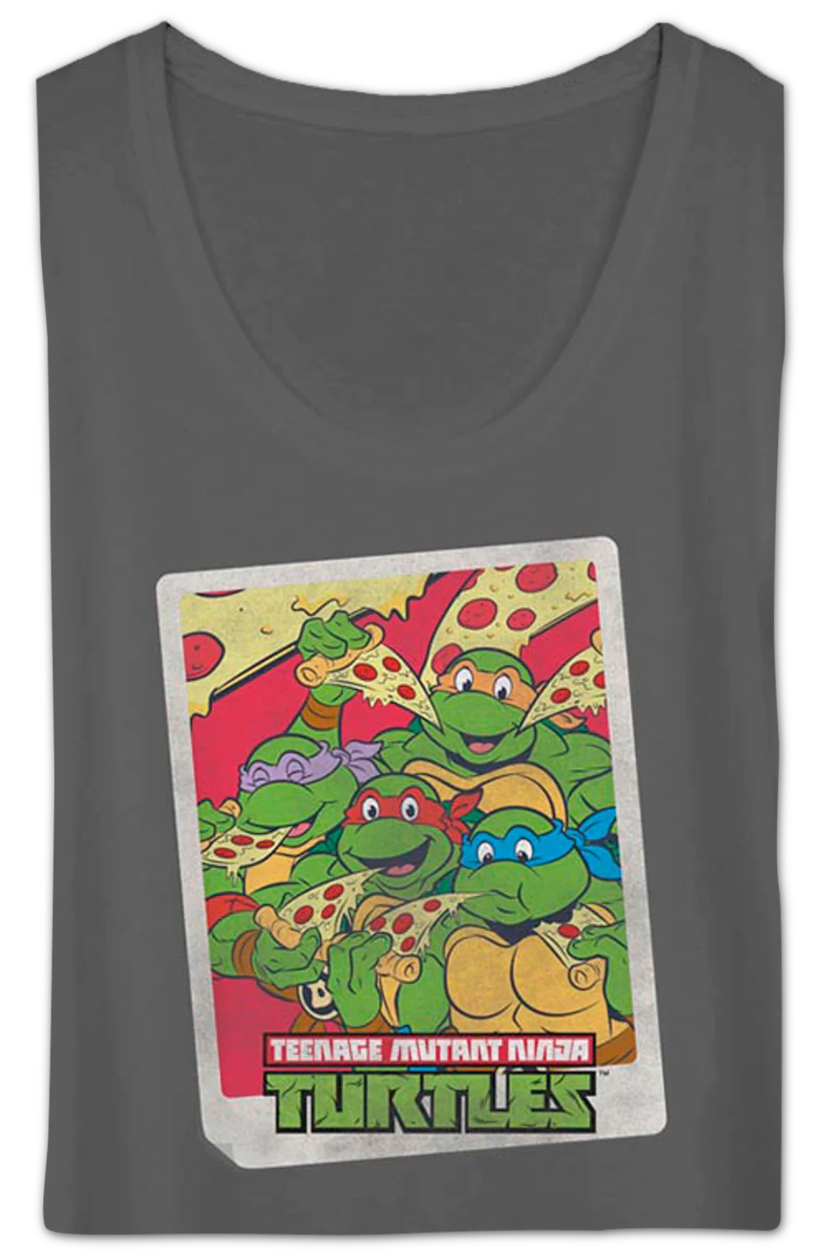 Ladies Pizza Party Teenage Mutant Ninja Turtles Scoopneck Shirt - Image 2