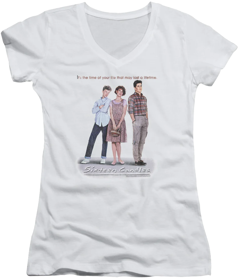 Ladies Poster Sixteen Candles V-Neck Shirt