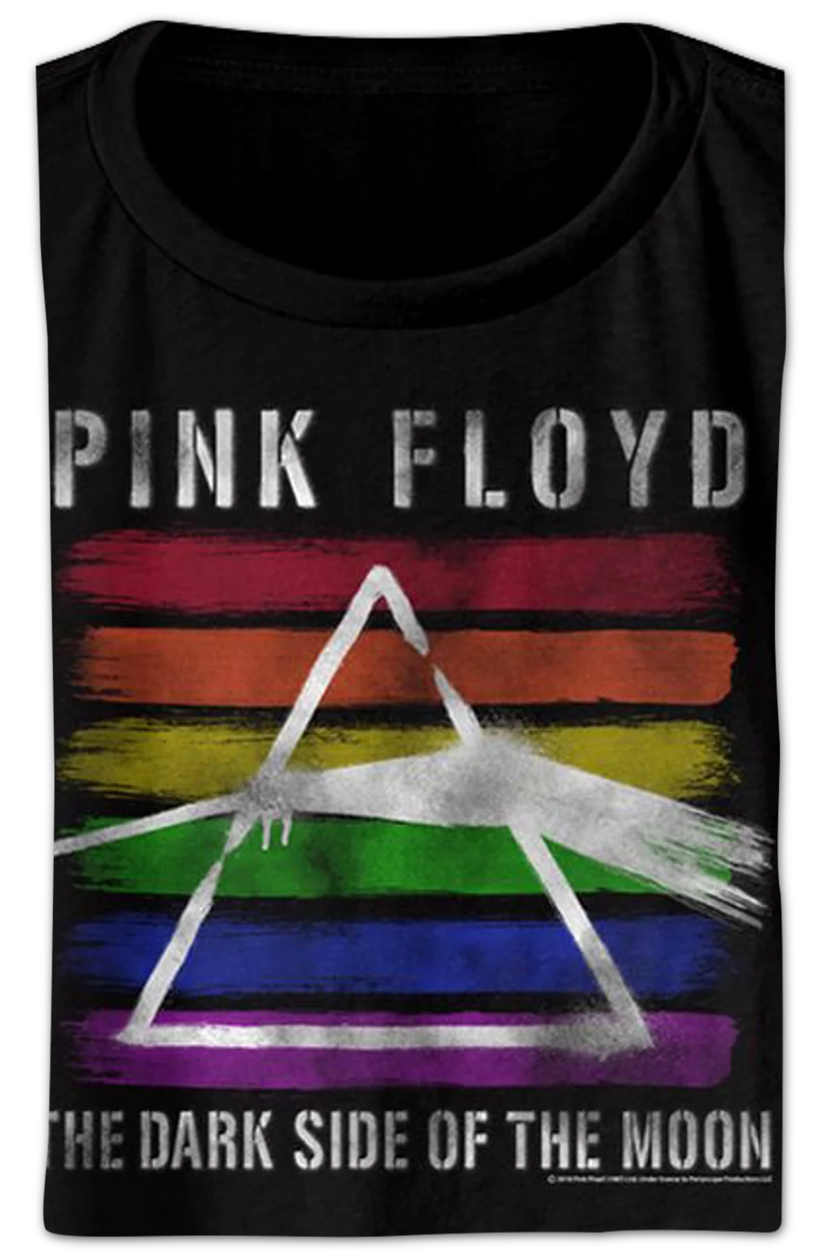 Ladies Rainbow Dark Side of the Moon Pink Floyd Crop Top - Image 2
