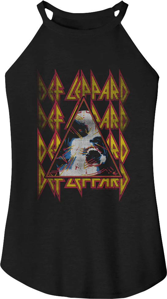 Ladies Retro Hysteria Triangle Def Leppard Sleeveless Rocker Tank Top