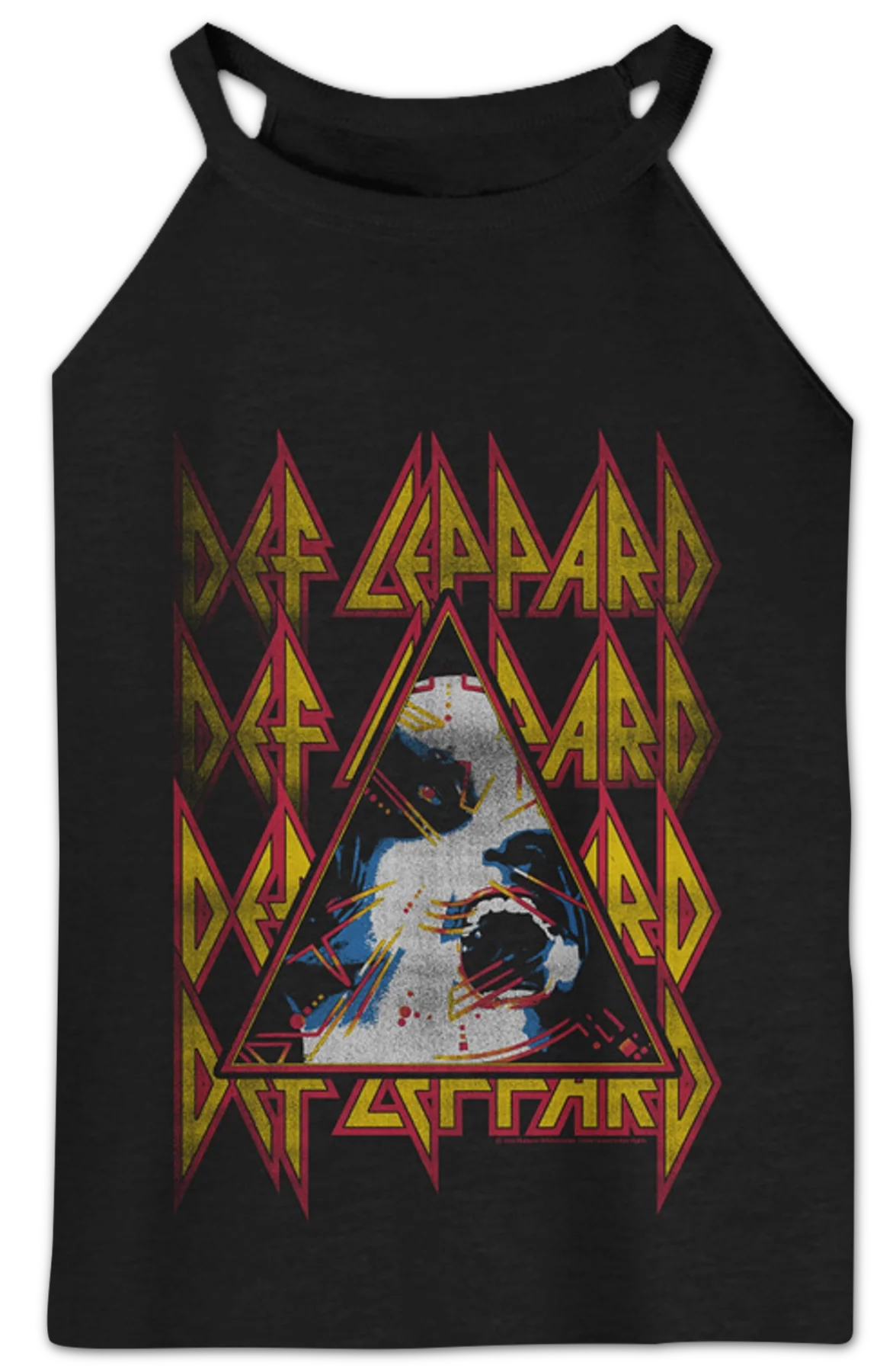 Ladies Retro Hysteria Triangle Def Leppard Sleeveless Rocker Tank Top - Image 2