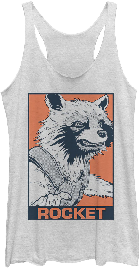 Ladies Rocket Raccoon Pop Art Avengers Endgame Racerback Tank Top