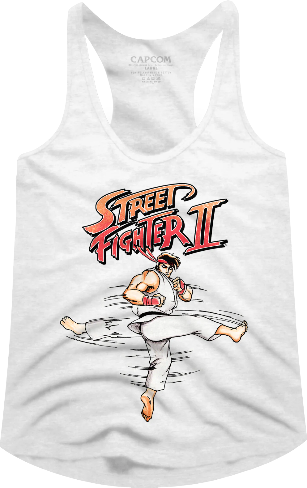 Ladies Ryu Hurricane Kick Street Fighter Racerback Tank Top