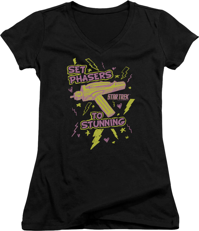 Ladies Set Phasers To Stunning Star Trek V-Neck Shirt