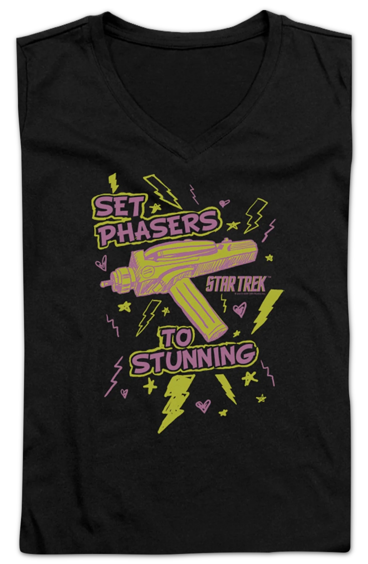 Ladies Set Phasers To Stunning Star Trek V-Neck Shirt - Image 2