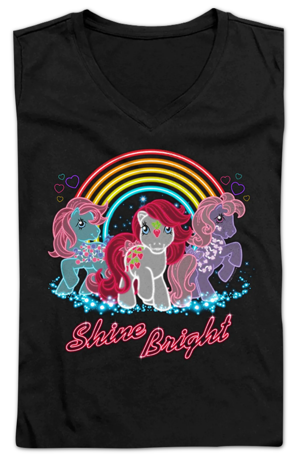 Ladies Shine Bright My Little Pony V-Neck Shirt - Image 2