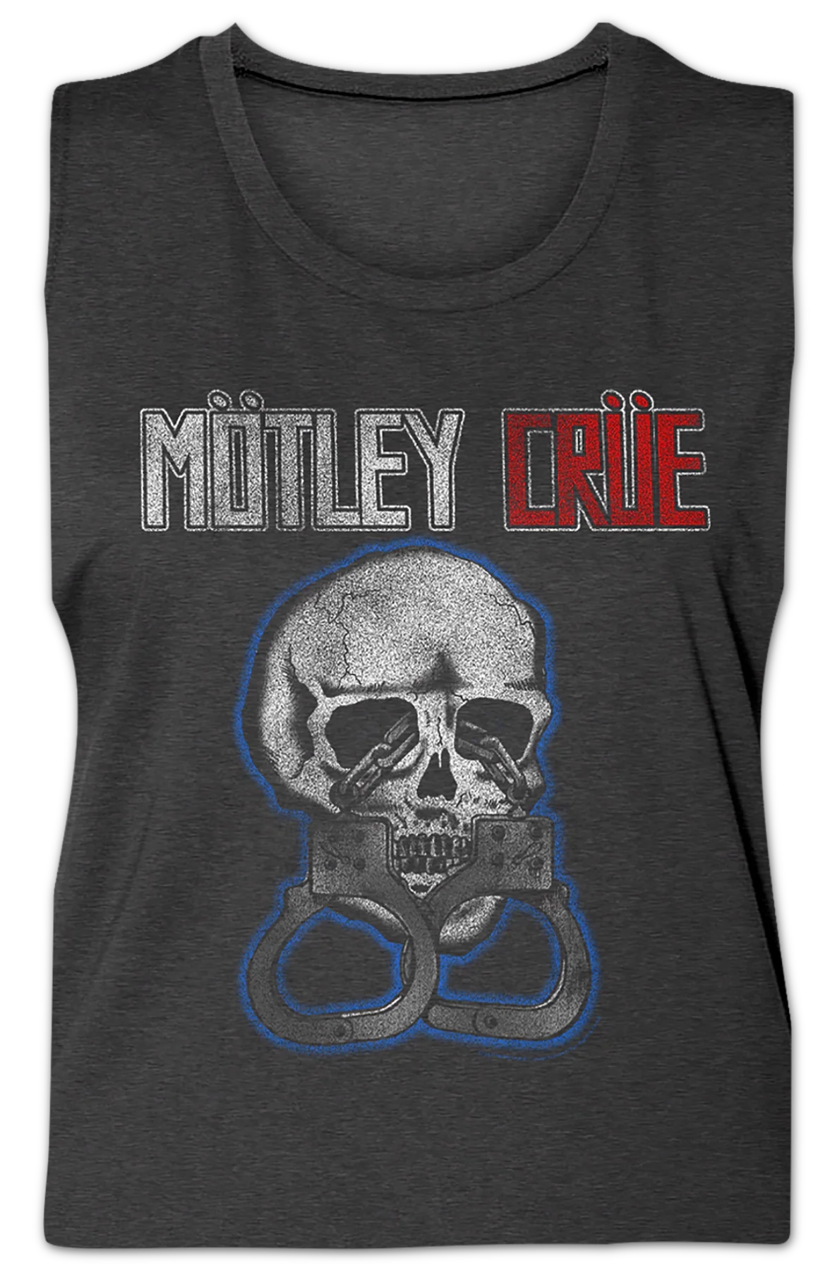 Ladies Skull And Handcuffs Motley Crue Muscle Tank Top - Image 2