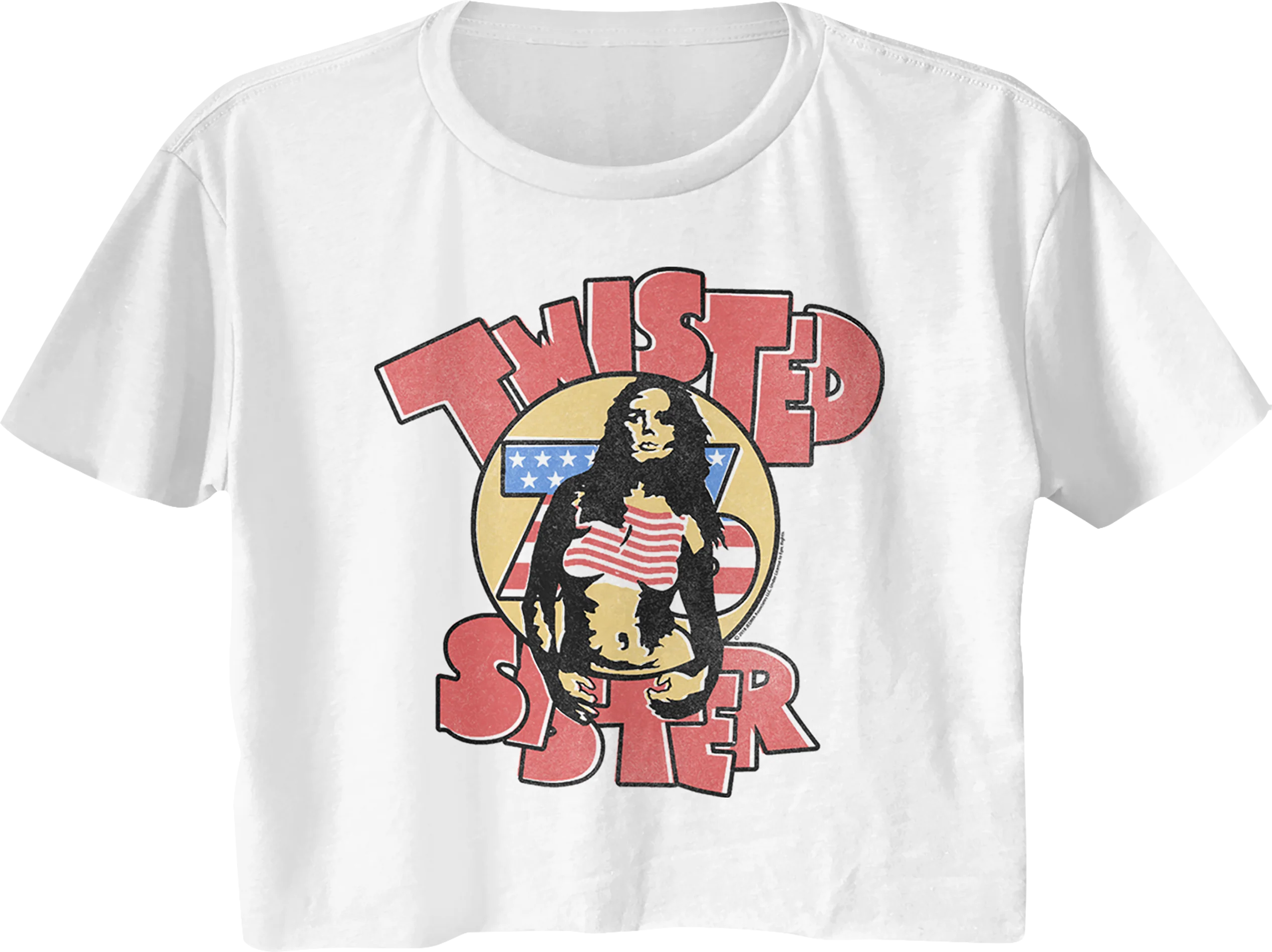 Ladies Stars and Stripes Twisted Sister Crop Top