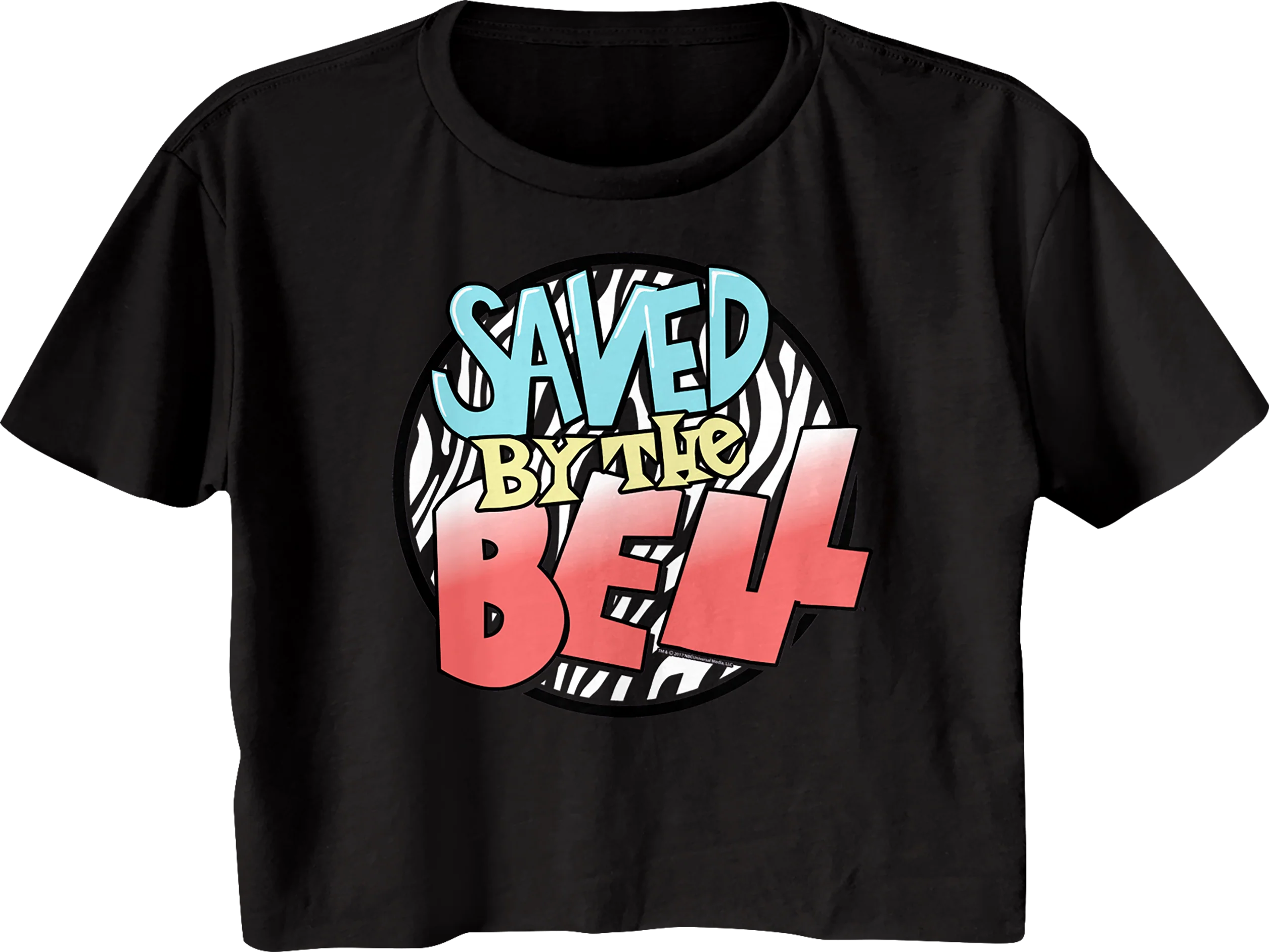 Ladies Striped Logo Saved By The Bell Crop Top