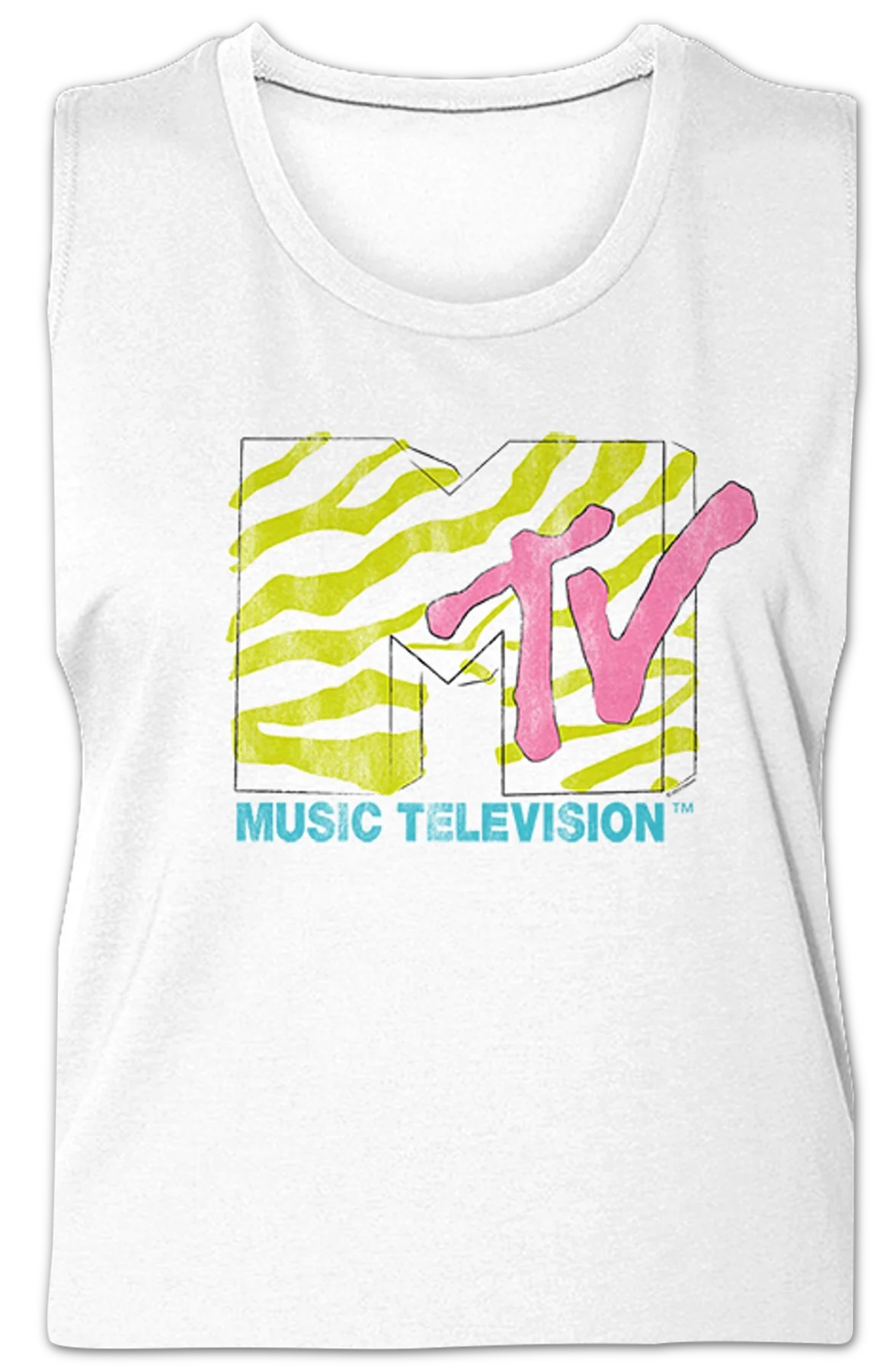 Ladies Stripes Logo MTV Muscle Tank Top - Image 2