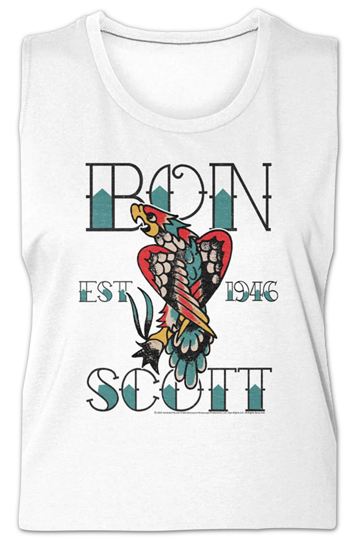 Ladies Tattoo Bon Scott Muscle Tank Top - Image 2