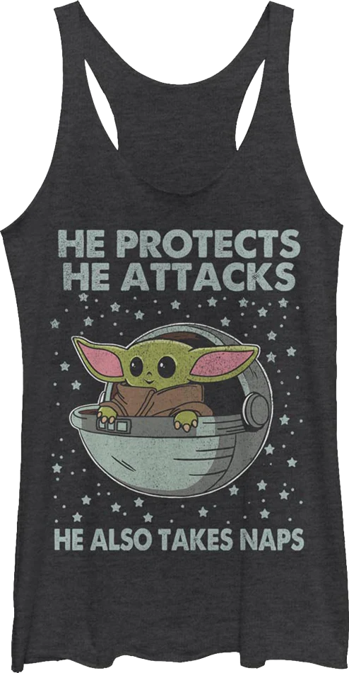 Ladies The Child Naps The Mandalorian Star Wars Racerback Tank Top