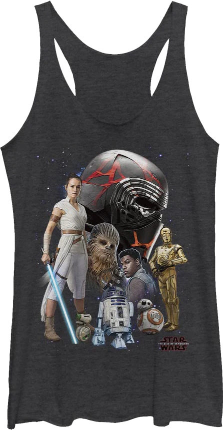 Ladies The Rise Of Skywalker Collage Racerback Tank Top