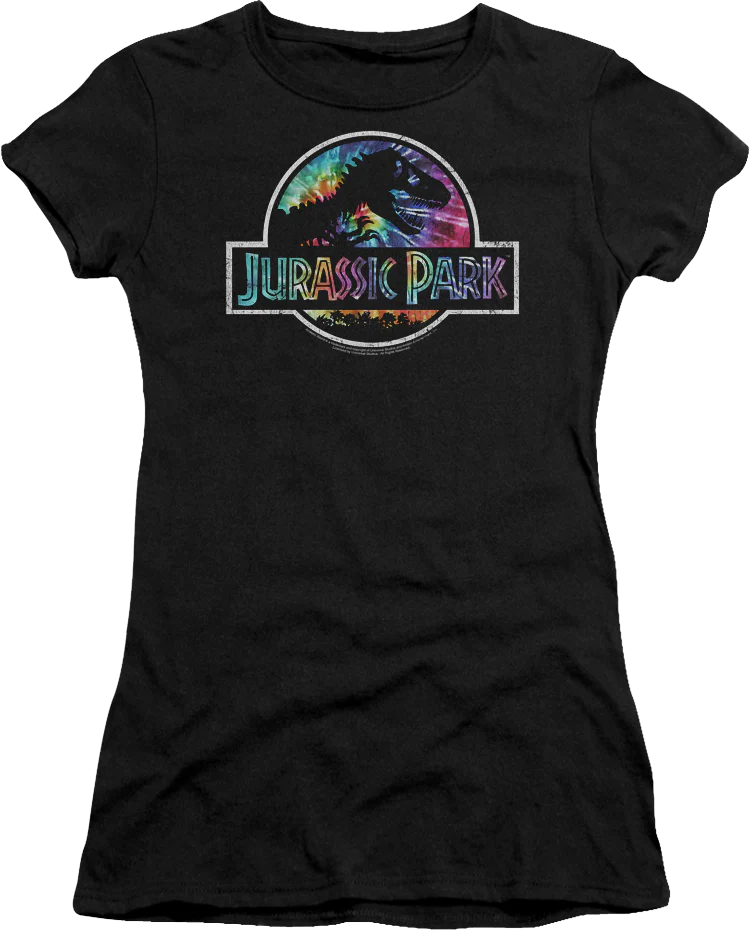 Ladies Tie Dye Logo Jurassic Park Shirt