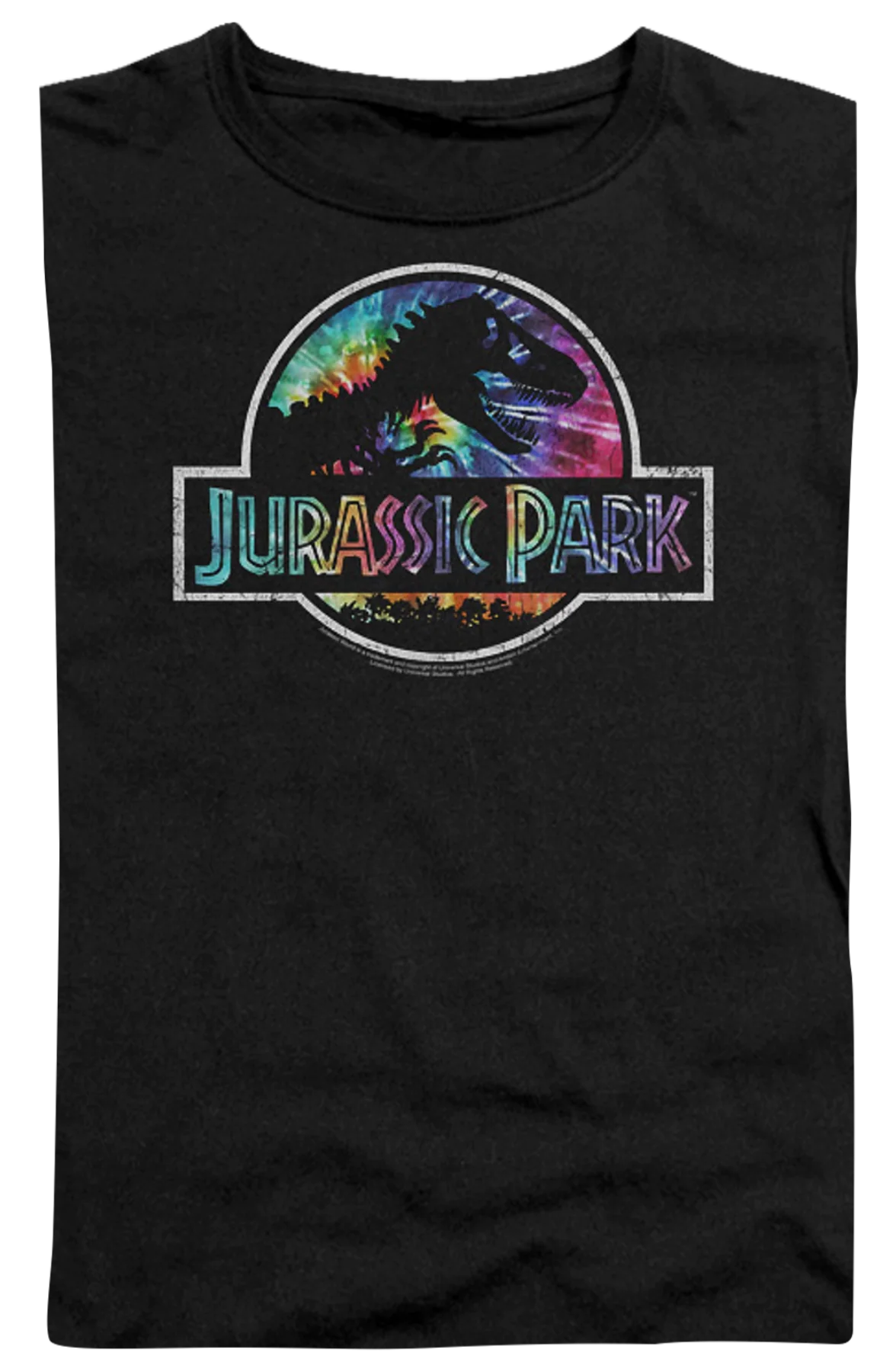 Ladies Tie Dye Logo Jurassic Park Shirt - Image 2