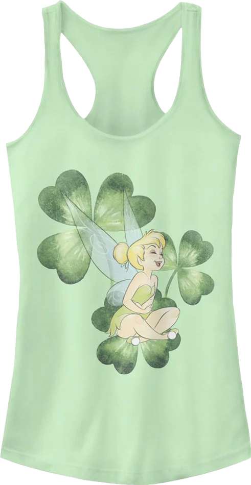 Ladies Tinker Bell St. Patrick's Day Disney Racerback Tank Top