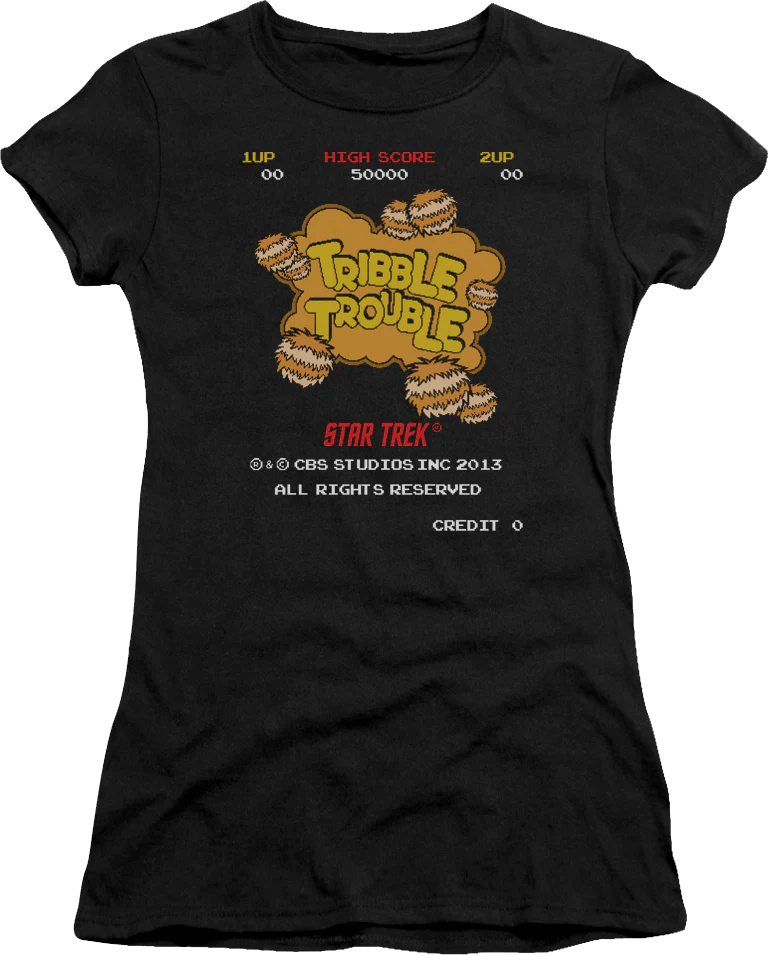 Ladies Tribble Trouble Video Game Star Trek Shirt