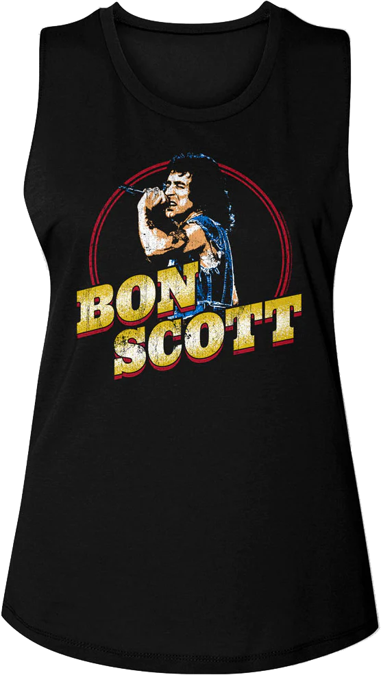 Ladies Vintage Bon Scott Muscle Tank Top