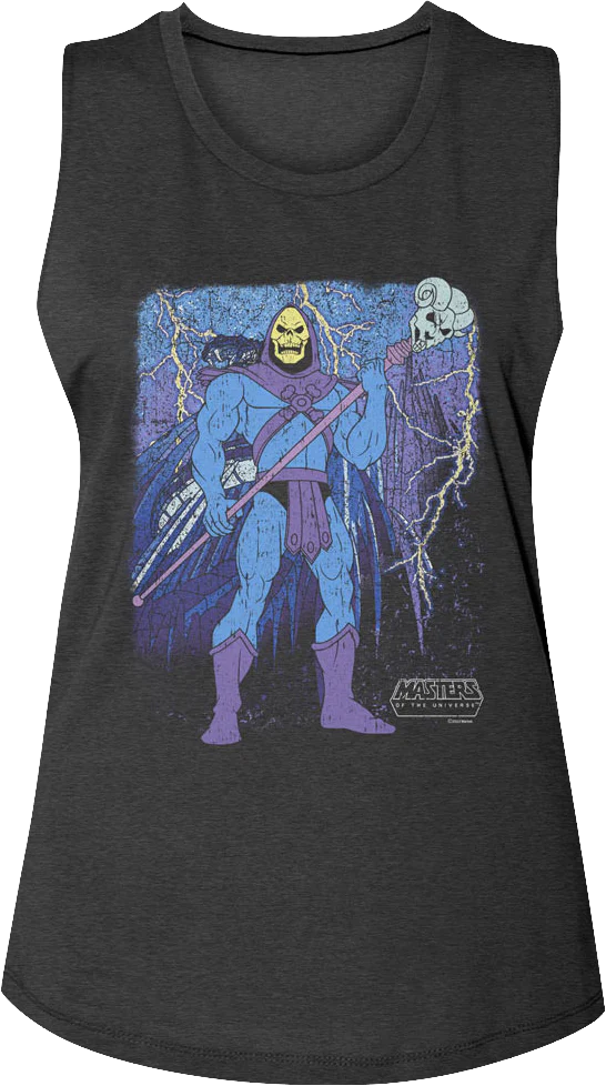 Ladies Vintage Skeletor Poster MOTU Muscle Tank Top
